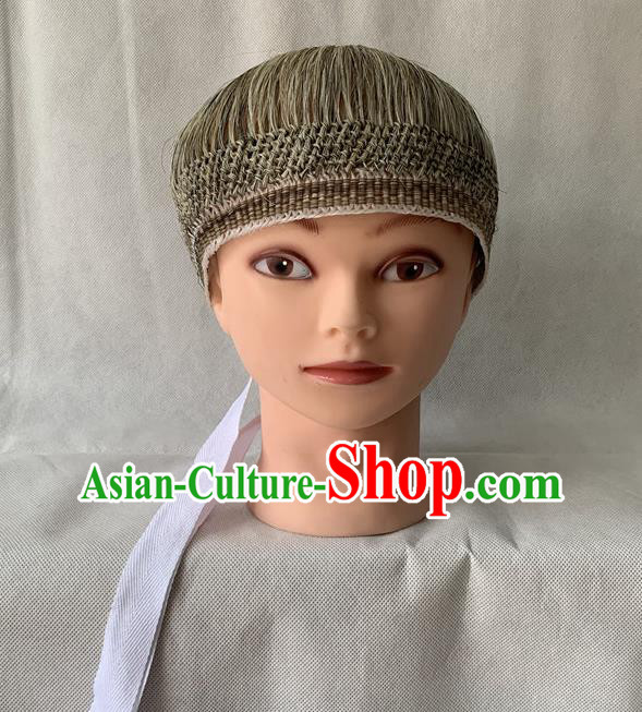 Chinese Peking Opera Laodan Hair Accessories Traditional Opera Elderly Woman Headdress Beijing Opera Old Dame Wigs Hairpieces