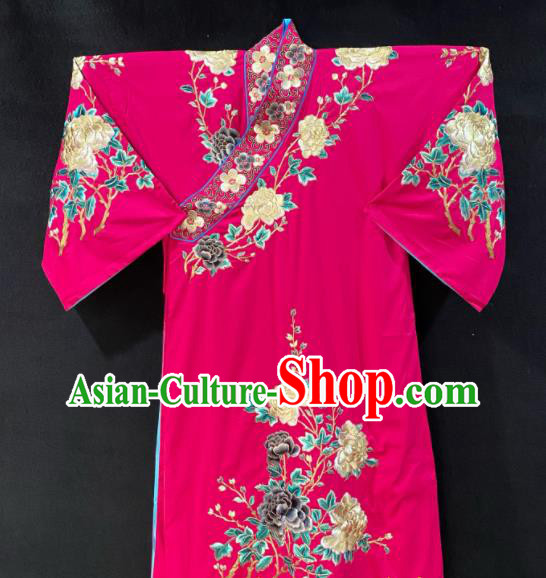 Chinese Peking Opera Xiaosheng Embroidered Rosy Robe Traditional Opera Scholar Clothing Beijing Opera Young Childe Garment Costume