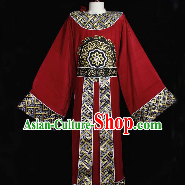 Chinese Beijing Opera Xiaosheng Garment Costume Peking Opera Official Embroidered Red Robe Traditional Opera Noble Childe Clothing