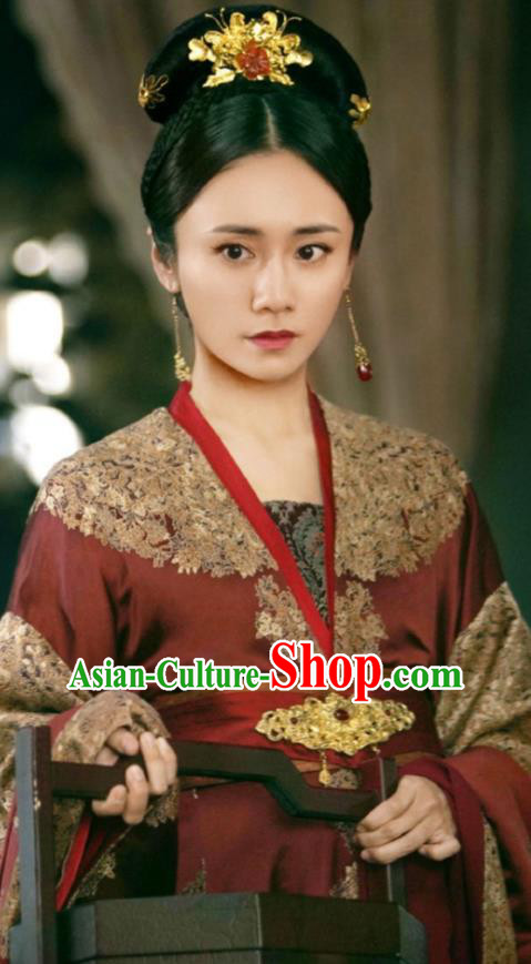 China Ancient Imperial Concubine Hanfu Dress Garments Drama The Rebel Princess Sun Jin Er Replica Costumes Southern and Northern Dynasties Clothing