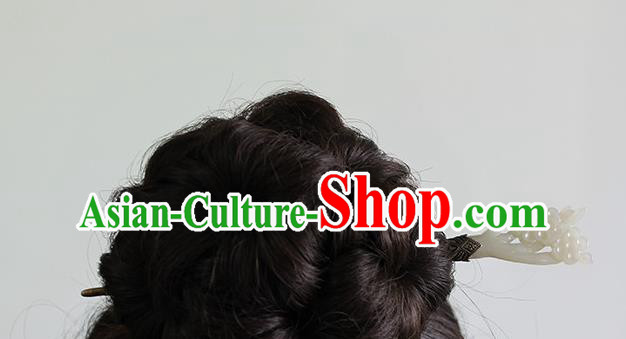 China Ancient Princess Jade Plum Blossom Hair Stick Handmade Cheongsam Hair accessories Silver Hairpin