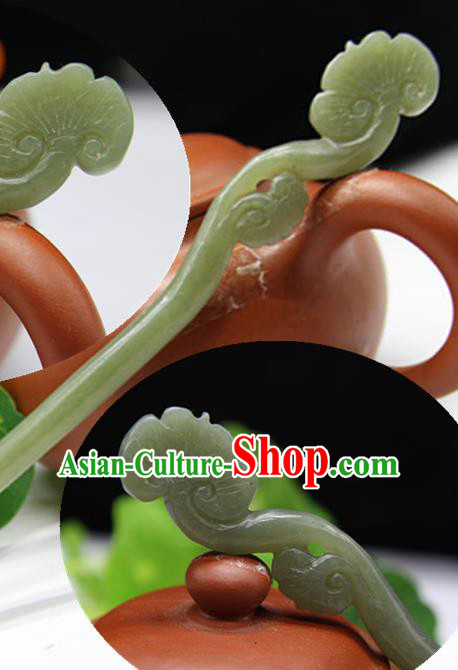 China Handmade Carving Cloud Hairpin National Jade Hair Stick Classical Cheongsam Hair accessories