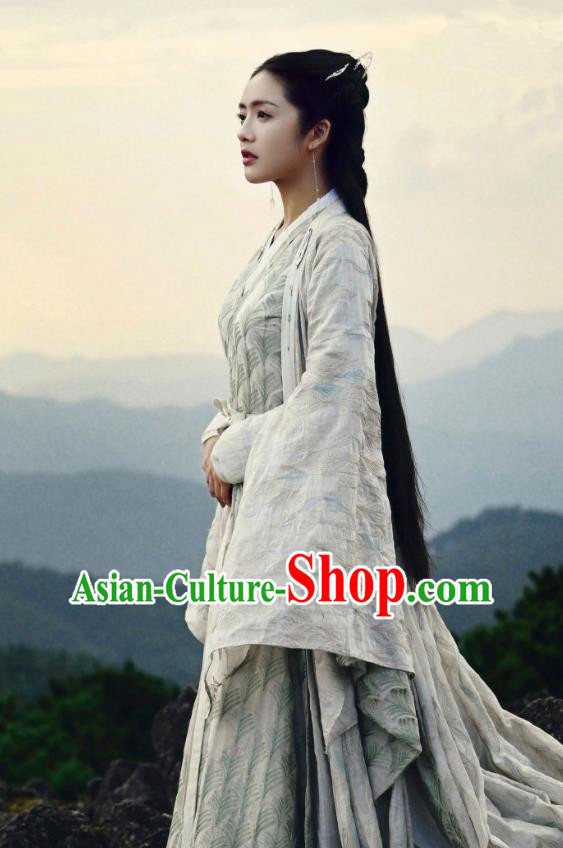 Chinese Ancient Noble Lady Grey Dress Clothing Romance Series The Blessed Girl Yin Zhuang Garment Costumes and Headpieces Complete Set