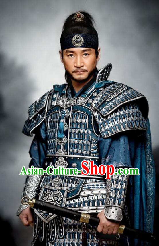 Korean Ancient General Garment Costumes Traditional Warrior Armor TV Series GyeBaek Clothing