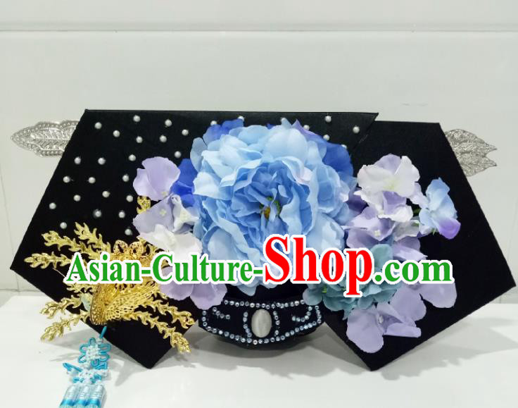 China TV Series Empresses in the Palace Jing Fei Headpiece Ancient Imperial Consort Giant Wing Hair Accessories Traditional Qing Dynasty Headdress