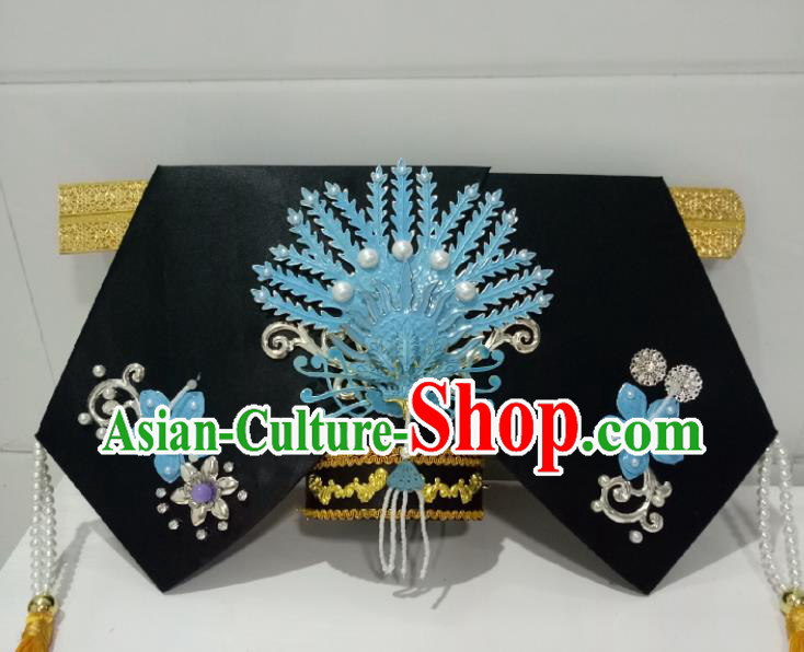 China TV Series Princess of Pearl Headpiece Ancient Queen Mother Giant Wing Hair Accessories Traditional Qing Dynasty Empress Dowager Headdress