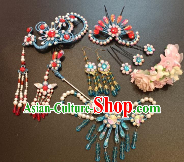 China Beijing Opera Headpieces Ancient Noble Lady Hair Accessories Traditional Yue Opera Hair Pins