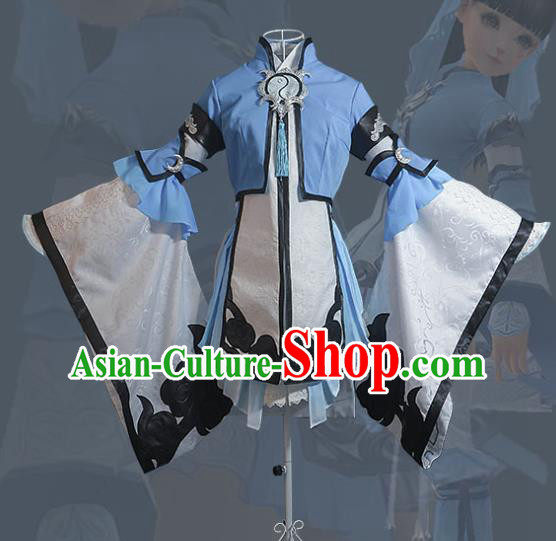 Chinese Gama Jian Xia Qing Yuan Young Lady Dress Cosplay Fairy Garment Costumes Ancient Female Swordsman Clothing