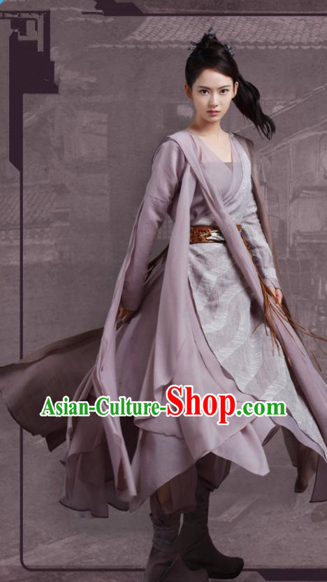 China Traditional Female Assassin Clothing Ancient Swordswoman Garments Romance Drama The Blessed Girl Wu Yuan Costumes and Headpiece
