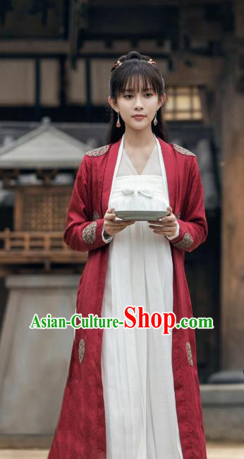 Chinese Young Beauty Clothing Wuxia TV Series Sword Snow Stride Hong Shu Garments Ancient Servant Girl Replica Costumes