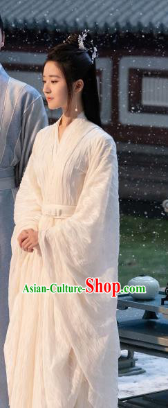Chinese Ancient Princess Clothing TV Series Qie Shi Tian Xia Feng Xi Yun White Dresses Royal Empress Garment Costumes