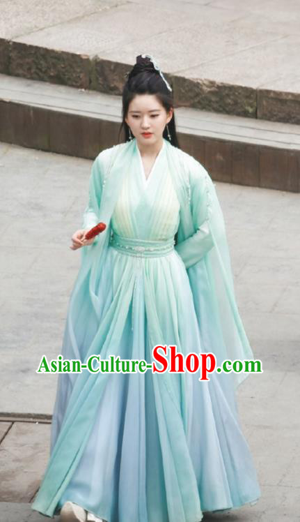 Chinese Young Swordswoman Garment Costumes Ancient Chivalrous Women Clothing Wuxia TV Series Qie Shi Tian Xia Bai Feng Xi Dresses