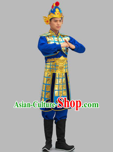 Chinese Song Dynasty Warrior Garment Costumes Traditional Armor and Helmet Ancient Soldier Clothing