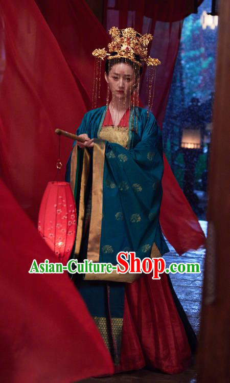 Chinese Tang Dynasty Young Beauty Hanfu Dress Xian Xia TV Series Love Between Fairy and Devil Xie Wan Qing Wedding Garment Costumes