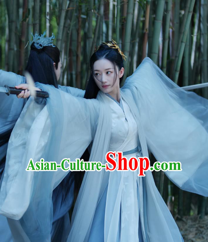Chinese Xian Xia TV Series Love Between Fairy and Devil Xie Wan Qing Garment Costumes Ancient Swordswoman Dresses