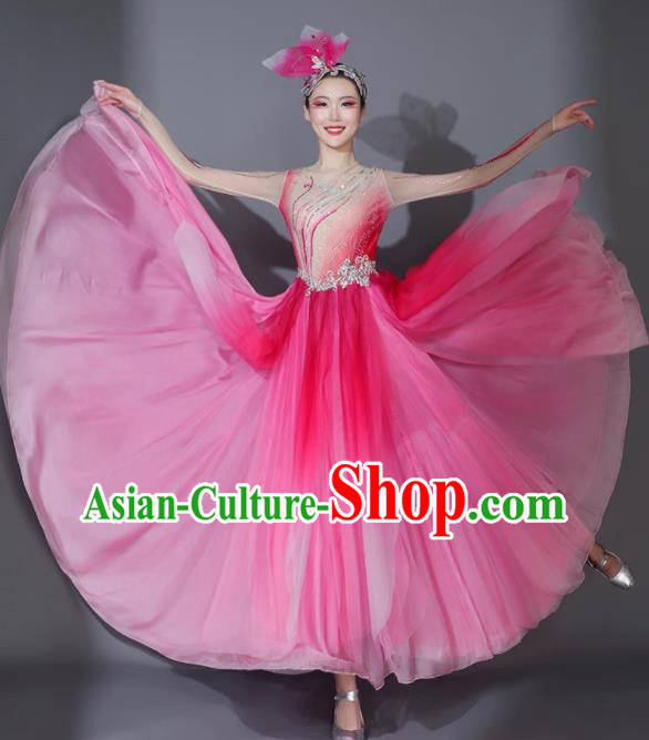Chinese Opening Dance Pink Veil Dress Classical Dance Clothing Stage Performance Costume Modern Dance Garment