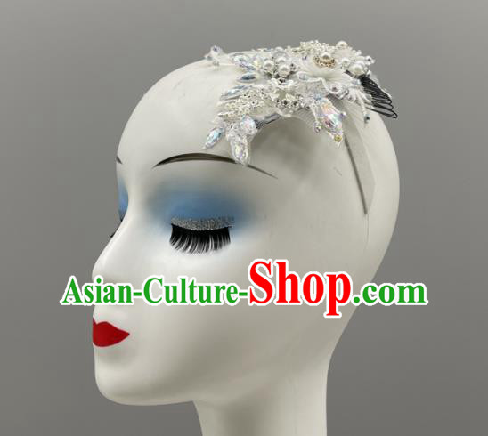 Chinese Folk Dance Hair Jewelry Yangko Dance Headdress Woman Solo Dance Silvery Headpiece
