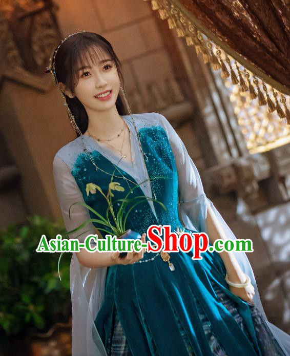 Chinese Ancient Princess Garment Costumes Traditional Hanfu Dress TV Series Love Between Fairy and Devil Xiao Lan Hua Clothing