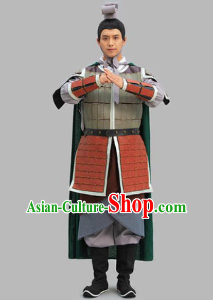 Chinese Qin Dynasty Soldier Armor Set TV Series Warrior Clothing Ancient General Garment Costume