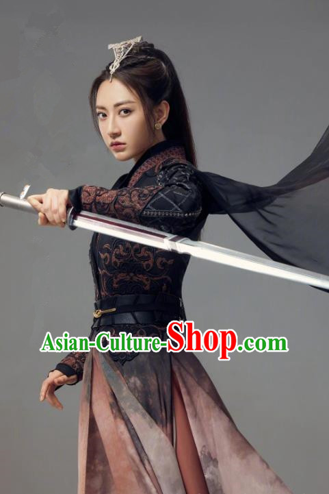 Chinese Swordswoman Dresses Ancient TV Series Female General Clothing The Blue Whisper Xue San Yue Garment Costumes