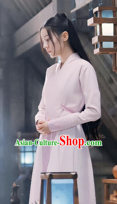 Chinese Ancient TV Series Demon Master Clothing The Blue Whisper Jin Yunhe Garment Costumes Swordswoman Pink Dresses