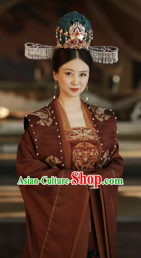 Chinese Traditional Court Hanfu Clothing Ancient Queen Dress Romance Series Rebirth For You Empress Dowager Cao Replica Costumes and Headwear