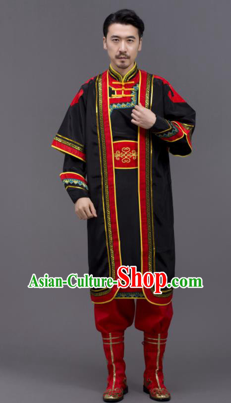 Chinese Uyghur Minority Folk Dance Costume Xinjiang Nationality Black Outfit Ethnic Festival Clothing