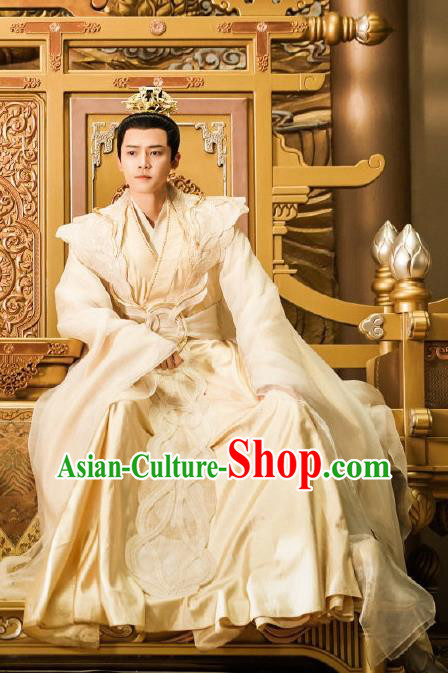 Chinese Ancient King Clothing Traditional Emperor of Heaven Dress Garments Xianxia TV Series Ancient Love Poetry Mu Guang Costumes