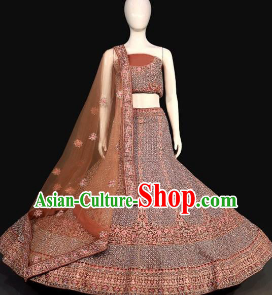 Top India Bride Lengha Garment Indian Traditional Embroidered Dress Outfit Wedding Clothing