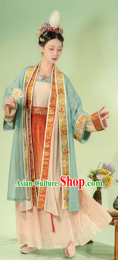Chinese Ancient Royal Empress Dress Song Dynasty Court Queen Costumes Traditional Hanfu BeiZi Clothing Complete Set