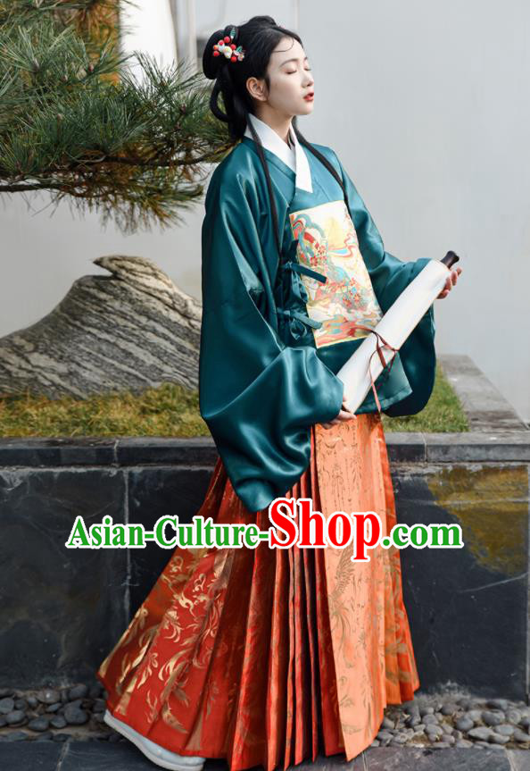 Chinese Ming Dynasty Beauty Costumes Traditional Hanfu Mamian Skirt Clothing Ancient Princess Dress