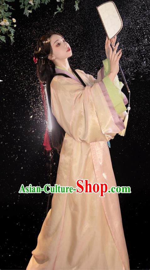 Chinese Traditional Yarn Hanfu Dress Han Dynasty Court Lady Garment Costumes Ancient Princess Clothing