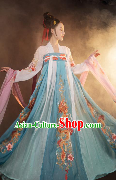 Chinese Traditional Ruqun Hanfu Dress Tang Dynasty Princess Historical Costumes Ancient Goddess Clothing