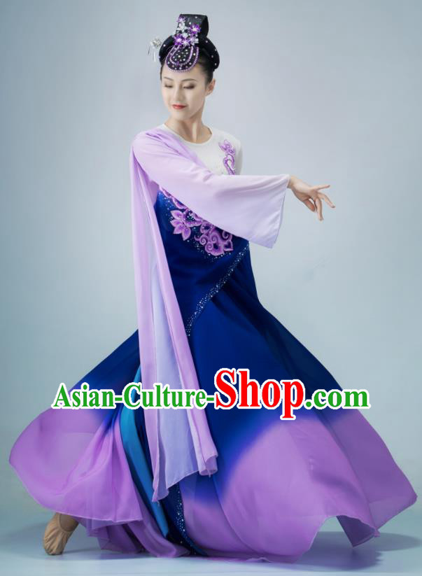 Chinese Classical Dance Costume Han Tang Dance Purple Dress Dance Competition Clothing