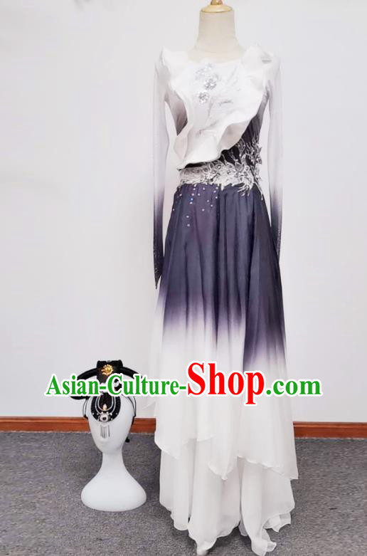 Chinese Classical Dance Outfit Umbrella Dance Garments Women Dance Clothing Stage Performance Costume