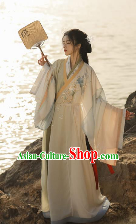Chinese Jin Dynasty Palace Princess Garment Costumes Traditional Hanfu Clothing Ancient Female Swordsman Dresses
