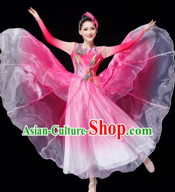 Chinese Opening Dance Costume Chorus Group Stage Performance Clothing Modern Dance Pink Dress