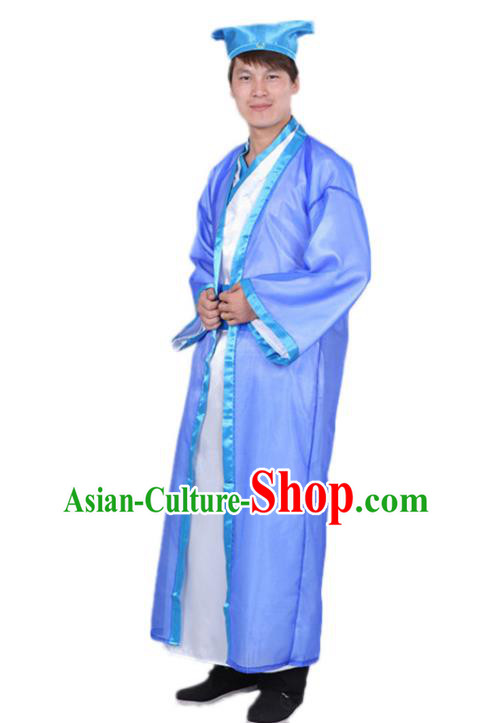 Chinese Ancient Scholar Garment Costumes Jin Dynasty Liang Shanbo Clothing and Headwear