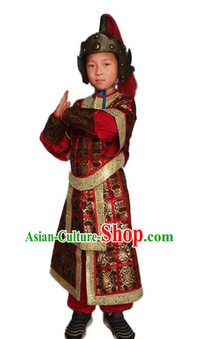 Chinese Ancient General Garment Costumes Traditional Warrior Armor Outfit Song Dynasty Dogface Clothing