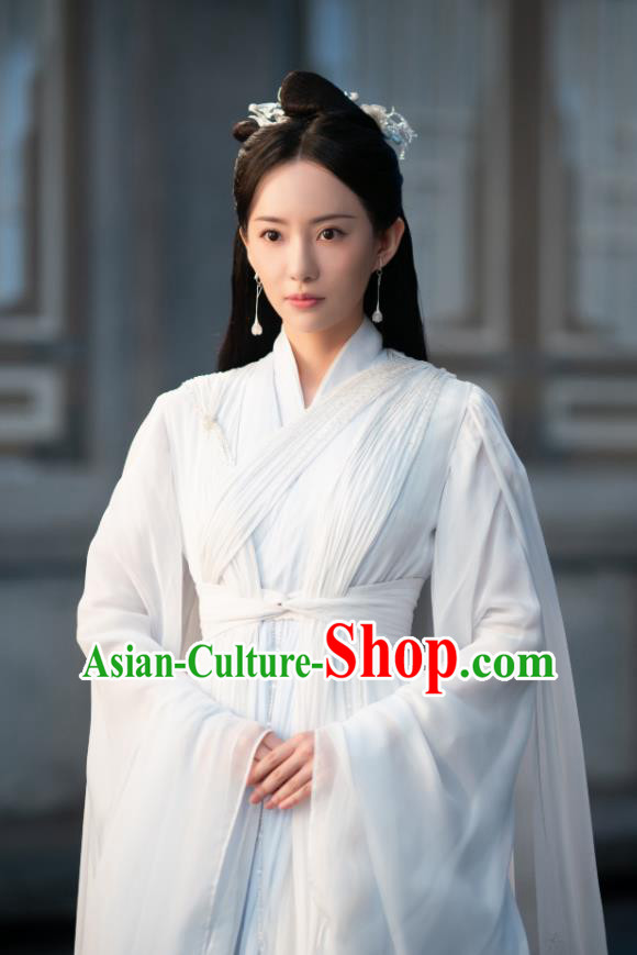 Chinese Drama Love Poetry Xue Ying White Dress Xian Xia Goddess Costumes Ancient Princess Clothing