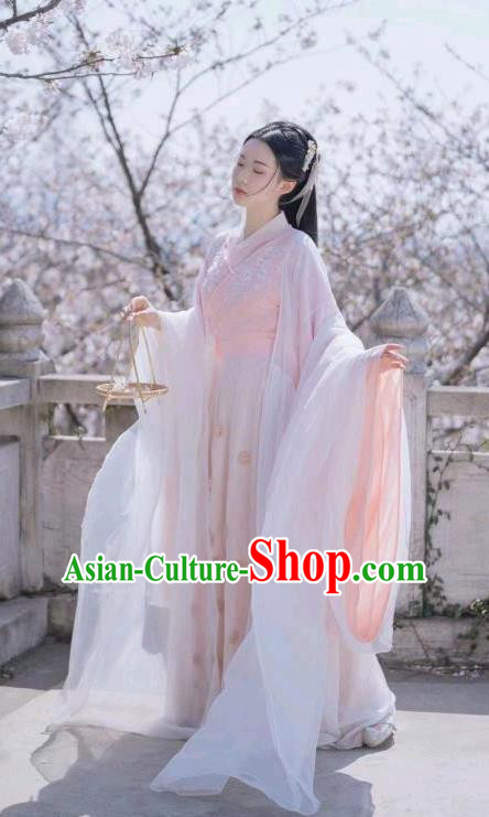 Chinese Ancient Flower Fairy Pink Dress Clothing Xianxia TV Series Goddess Jin Mi Garment Costumes