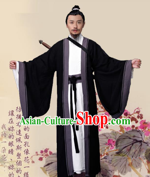 Chinese Drama Water Margin Gongsun Sheng Garments Song Dynasty Costumes Ancient Taoist Priest Clothing