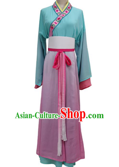Chinese Shaoxing Opera Actress Clothing Peking Opera Servant Girl Garment Costume Ancient Country Woman Dress