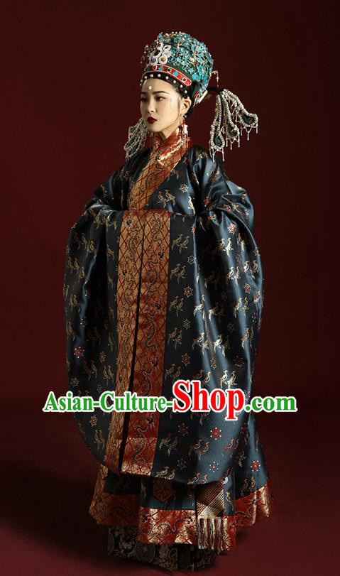 Chinese Historical Costumes Ancient Empress Garment Traditional Ming Dynasty Royal Queen Official Clothing
