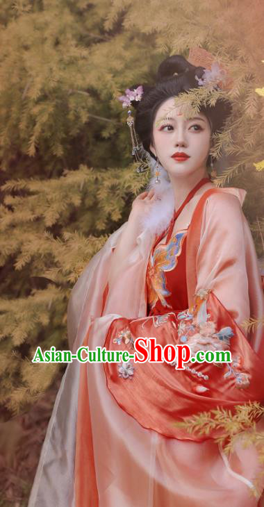 Chinese Traditional Hanfu Dress Tang Dynasty Imperial Concubine Garment Costumes Ancient Palace Beauty Clothing