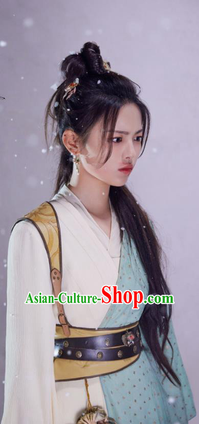 Chinese Ancient Swordswoman Clothing Traditional Young Heroine Dress Wu Xia TV Series Heros Wen Rou Costume