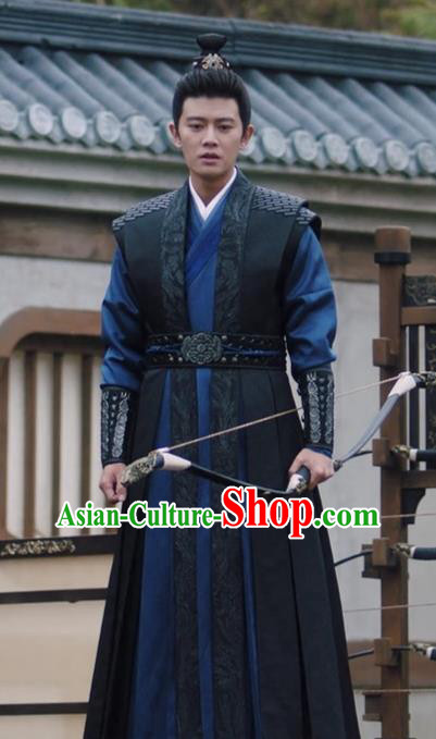 Chinese One and Only TV Series Swordsman Zhou Sheng Chen Garments Ancient Young Knight Clothing Traditional Hero Costume