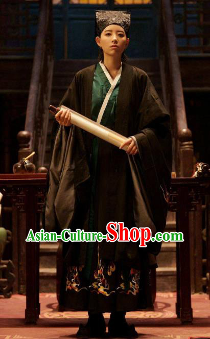 Chinese Romance Movie Soul Snatcher Clothing Traditional Scholar Garment Ancient Ministry Councillor Costume and Hat