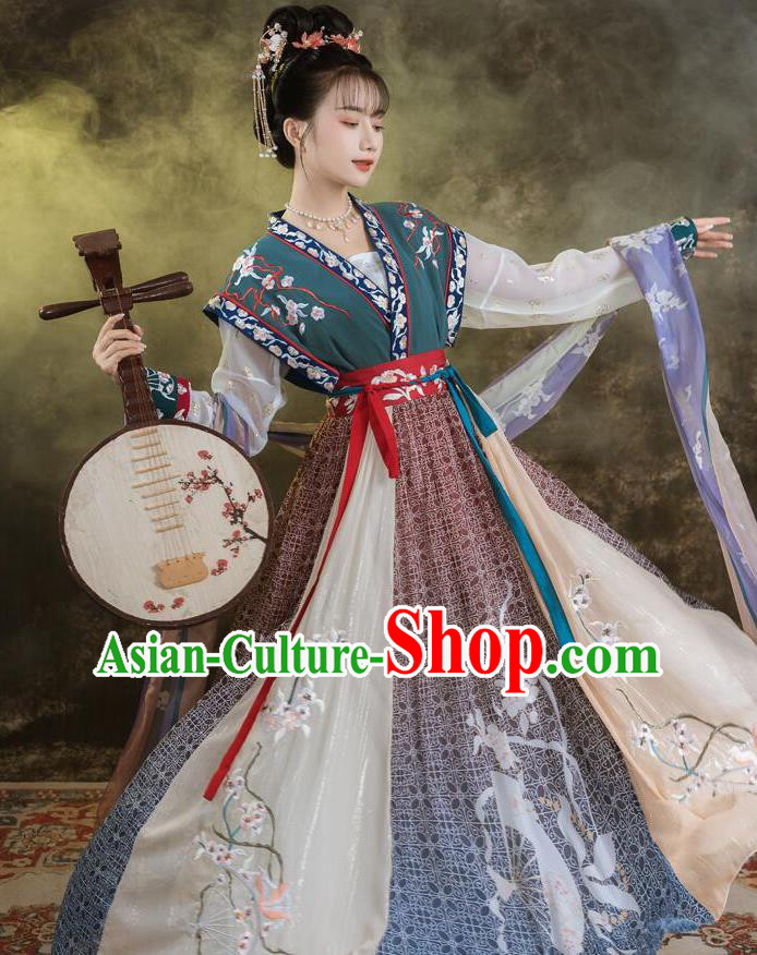Chinese Tang Dynasty Princess Garment Costumes Traditional Flying Fairy Hanfu Dress Ancient Palace Beauty Clothing