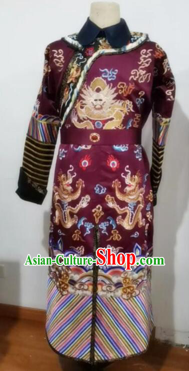 Chinese Ancient Eunuch Outfit Qing Dynasty Embroidered Official Garment Costumes Complete Set